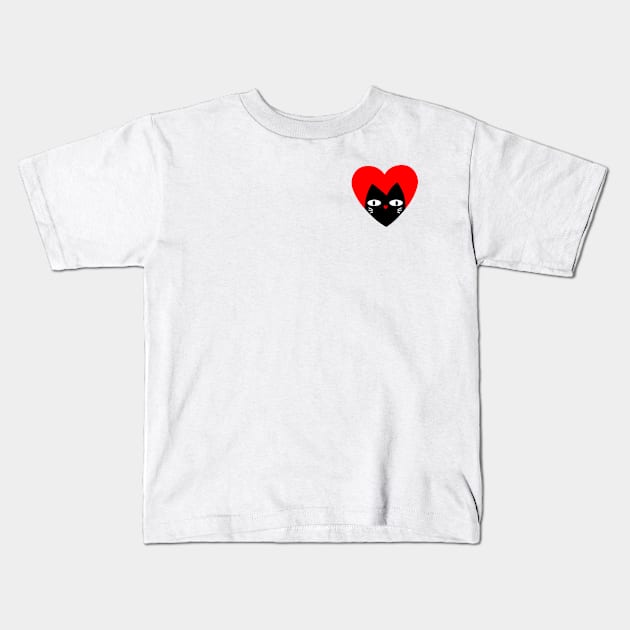 LOVE BLACK CAT Kids T-Shirt by MoreThanThat